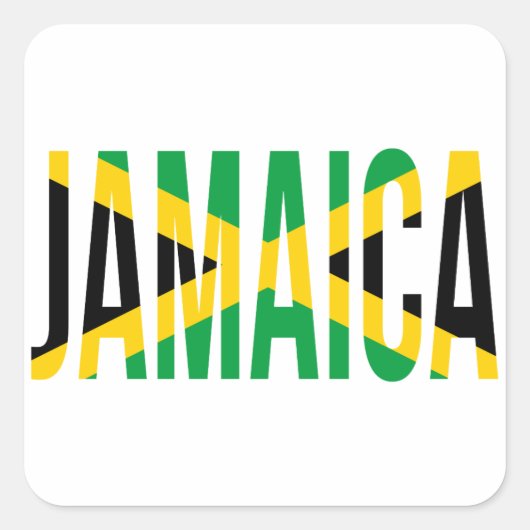 Jamaicaanse vlag van Jamaica Vierkante Sticker (Voorkant)