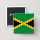 Jamaicaanse vlag vierkante button 5,1 cm (Voorkant /achterkant)