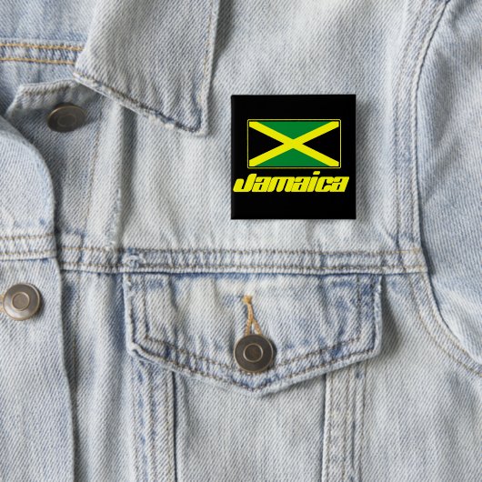 Jamaicaanse vlag vierkante button 5,1 cm (In situ)