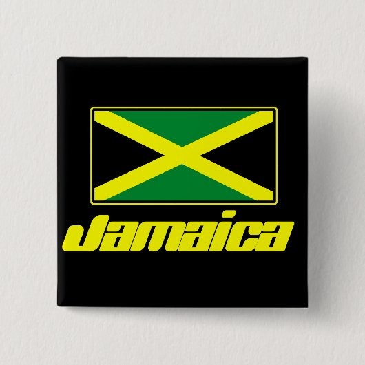Jamaicaanse vlag vierkante button 5,1 cm (Voorkant)