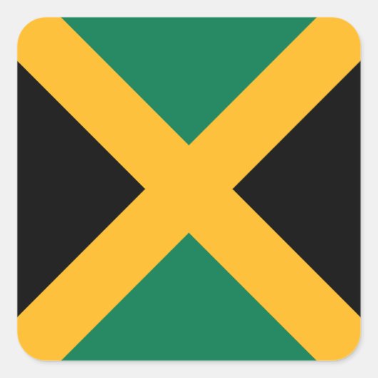 Jamaicaanse vlag vierkante sticker (Voorkant)