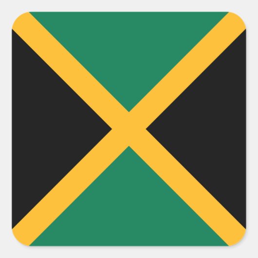 Jamaicaanse vlag vierkante sticker (Voorkant)