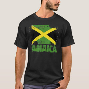 Jamaicaanse vlag vintage versleten Jamaicaanse gru T-shirt