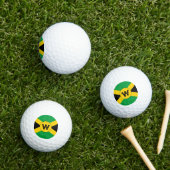 Jamaicaanse vlag Voeg uw initiële monogram toe Golfballen (Insitu Gras)