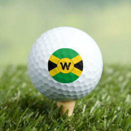Jamaicaanse vlag Voeg uw initiële monogram toe Golfballen