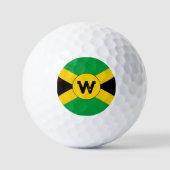 Jamaicaanse vlag Voeg uw initiële monogram toe Golfballen (Voorkant)