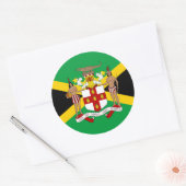 Jamaicaanse Vlag & Wapen, Vlag van Jamaica Ronde Sticker (Envelop)