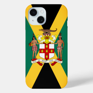 Jamaicaanse vlag/wapenschild iPhone 15 case