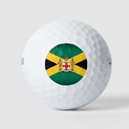 Jamaicaanse vlag/wapenschild golfballen (Voorkant)