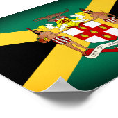 Jamaicaanse vlag/wapenschild poster (Hoek)