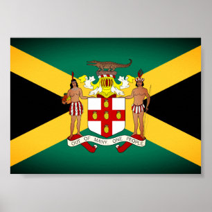 Jamaicaanse vlag/wapenschild poster