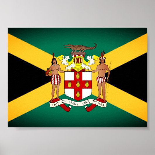 Jamaicaanse vlag/wapenschild poster (Voorkant)