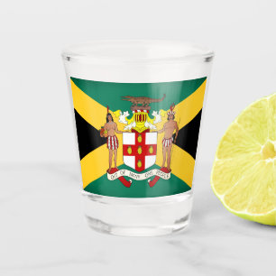 Jamaicaanse vlag/wapenschild shot glas