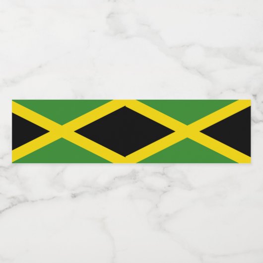Jamaicaanse vlag waterfles etiket (Enkel label)