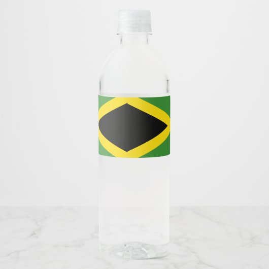 Jamaicaanse vlag waterfles etiket (Voorkant)