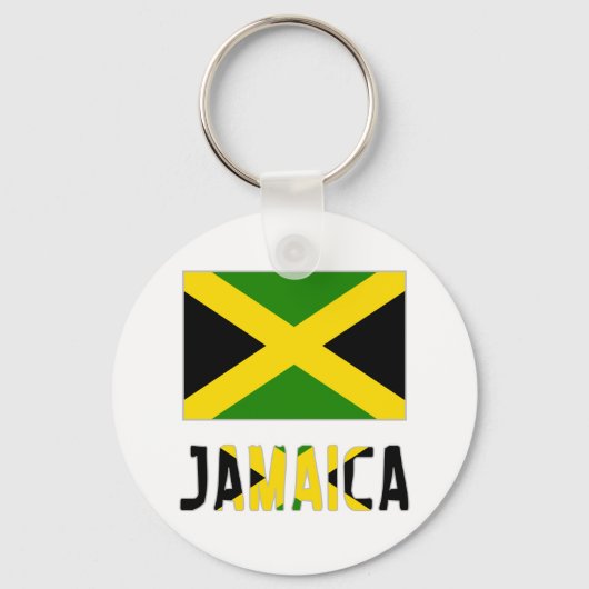 Jamaicaanse Vlag & Woord Sleutelhanger (Voorkant)