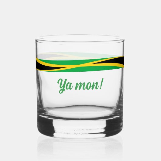 Jamaicaanse Vlag Ya Mon Whisky Glas (Voorkant)