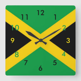 Jamaicaanse vlagklok vierkante klok