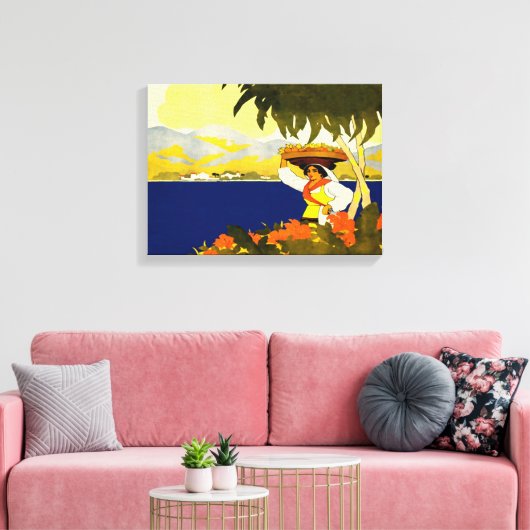 Jamaicaanse vrouw canvas afdruk (Insitu (Woonkamer))