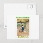 Jamaicaanse vrouw die Cassave op Boerderij slaat Briefkaart (Voorkant / Achterkant)