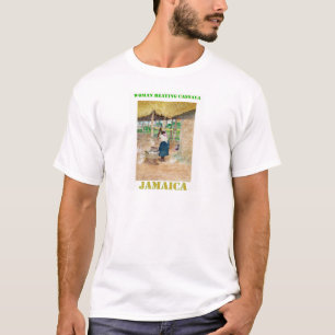 Jamaicaanse vrouw die Cassave op Boerderij slaat T-shirt