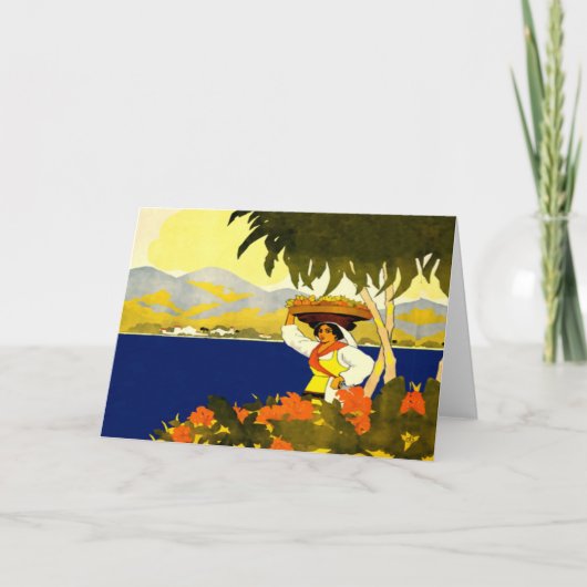 Jamaicaanse vrouw feestdagen kaart (Voorkant)