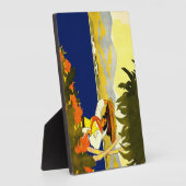 Jamaicaanse vrouw met fruit fotoplaat (Zijkant)