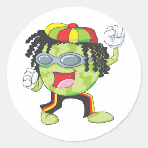 Jamaicaanse Watermeloen Dansen Ronde Sticker