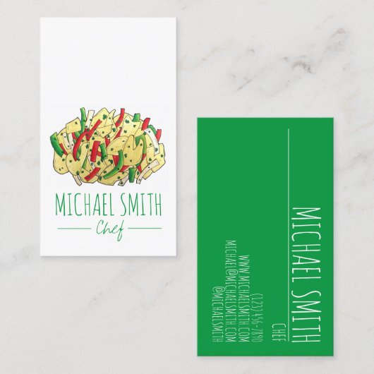 Jamaican Ackee and Saltfish Cod Food Caterer Chef Visitekaartje (Voorkant / Achterkant)