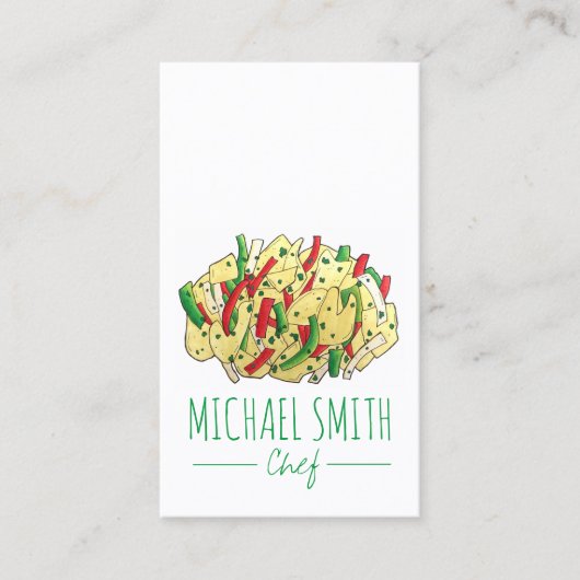 Jamaican Ackee and Saltfish Cod Food Caterer Chef Visitekaartje (Voorkant)