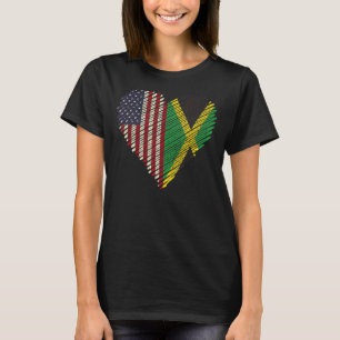 Jamaican American Love Jamaica en USA 4 T-shirt