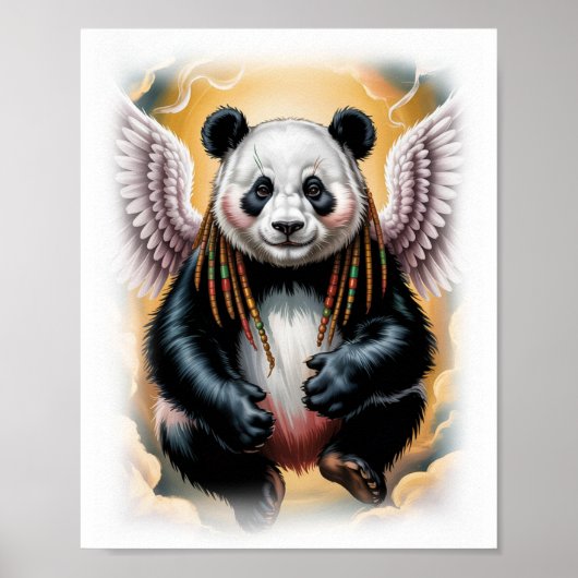 Jamaican Angel Panda Design on a Poster (Voorkant)