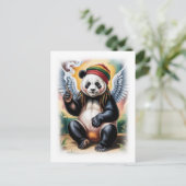 Jamaican Angel Panda takes a break on a White Feestdagenkaart (Staand voorkant)