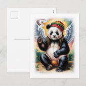 Jamaican Angel Panda takes a break on a White Feestdagenkaart (Voorkant / Achterkant)