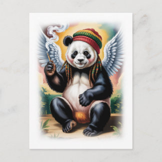 Jamaican Angel Panda takes a break on a White Feestdagenkaart