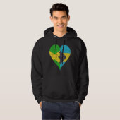 Jamaican Bahamian Flag Heart Hoodie (Voorkant volledig)