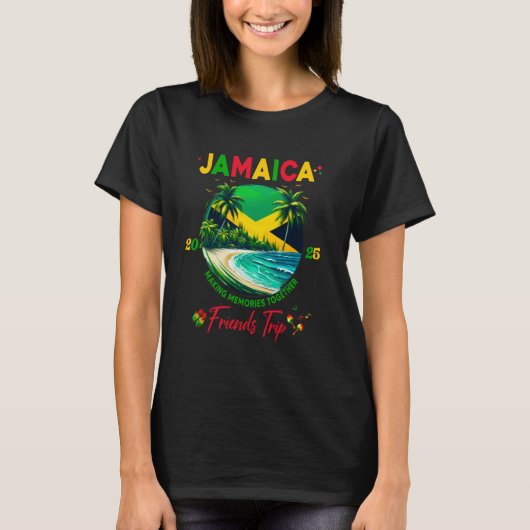 Jamaican Birthday Besties Jamaica Vacation Matchin T-shirt (Voorkant)