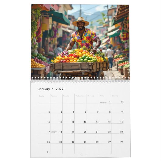 Jamaican calendar kalender (Jan 2027)