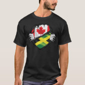Jamaican Canadian Hands Ripped Roots Flag T-shirt (Voorkant)