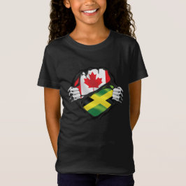 Jamaican Canadian Hands Ripped Roots Flag T-shirt
