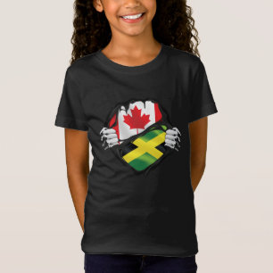 Jamaican Canadian Hands Ripped Roots Flag T-shirt