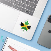 Jamaican Canadian Sticker (Laptop met iPhone)