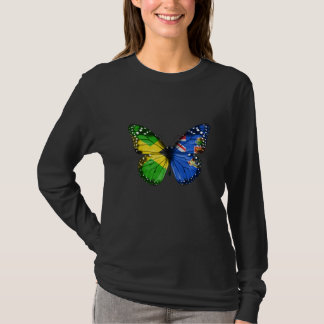 Jamaican Caymanian Flag Butterfly   T-shirt