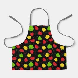 Jamaican Chef Scotch Bonnet Chili Peppers Pattern Schort