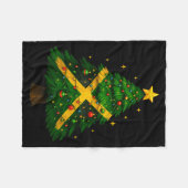 Jamaican Christmas Tree Design, Festive Holiday Gr Fleece Deken (Voorkant (Horizontaal))