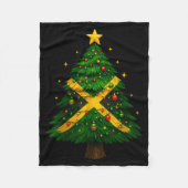 Jamaican Christmas Tree Design, Festive Holiday Gr Fleece Deken (Voorkant)