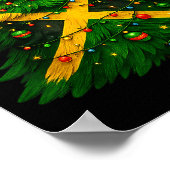Jamaican Christmas Tree Design, Festive Holiday Gr Poster (Hoek)