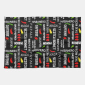 Jamaican Cooking Hot Chili Chillies Patroon Theedoek (Horizontaal)