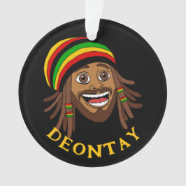 Jamaican Cute Rasta Man Personalized Ornament