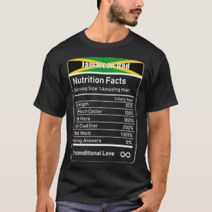 Jamaican Dad Nutrition Facts Vaderdag Gift Dad T-shirt